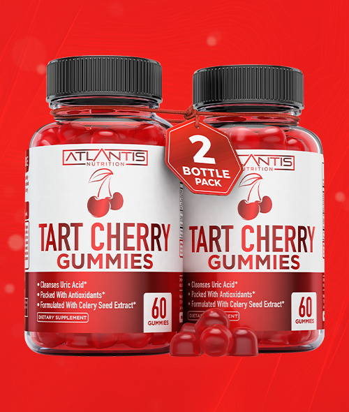 Tart Cherry Gummies 2Pack (120 Gummies) Atlantis Nutrition